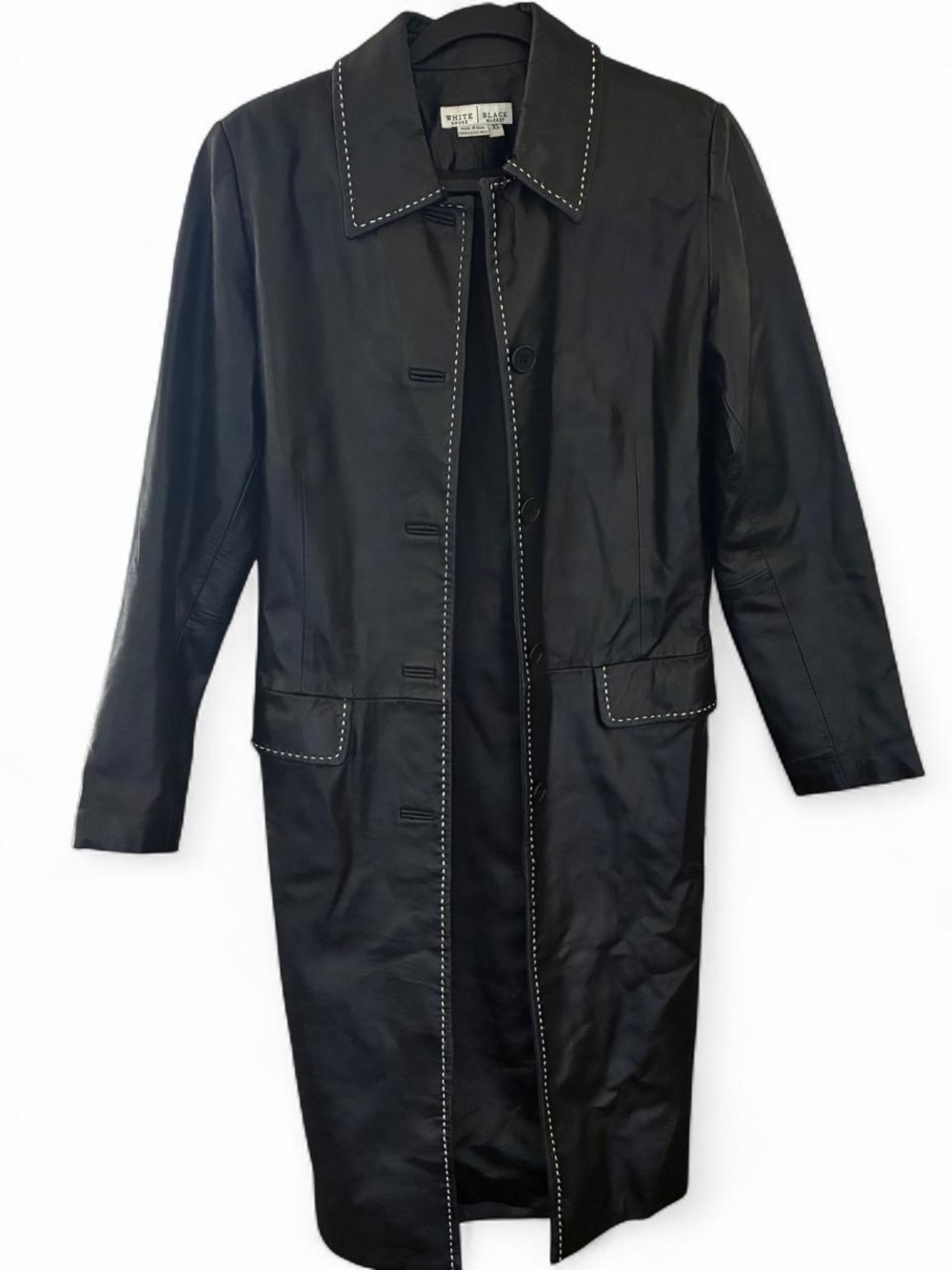 Y2K leather trench coat